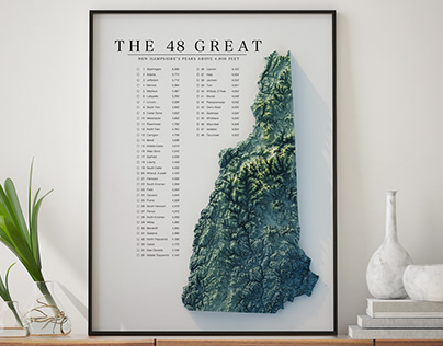 New Hampshire 4000 Footer Map Design
