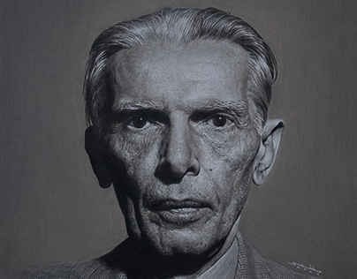 Portrait of Quaid e Azam Mohammad Ali Jinnah