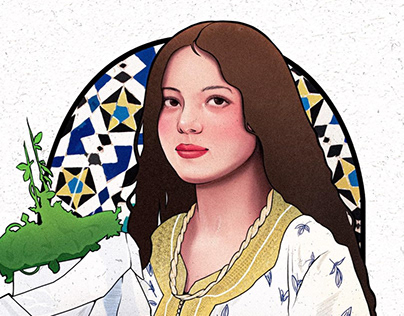 Moroccan girl illustration