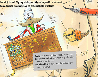 "Leonardo of Bratislava" Slniečko magazine illustration
