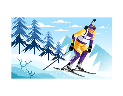 Biathlon Sport Illustration