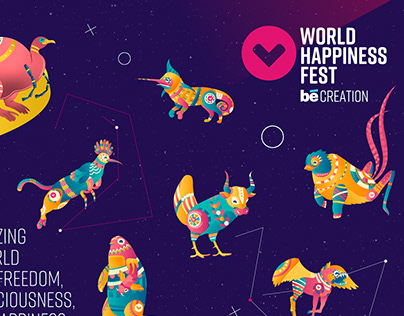 World Happiness Fest / Iluestración personajes