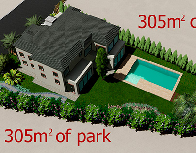 Landscape design of 305м² of park