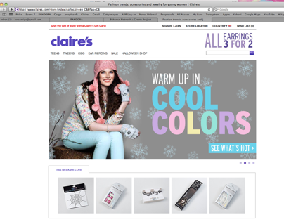 Claire's / Home Page Features