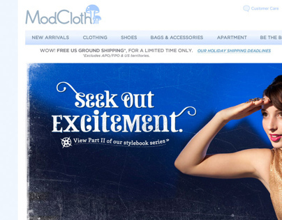 ModCloth Home Page Layouts