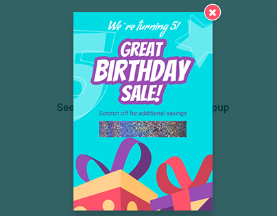 Birthday sale popup