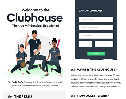 Clubhouse - Landing Page and Characters