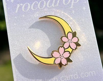 Flower Moon Enamel Pins