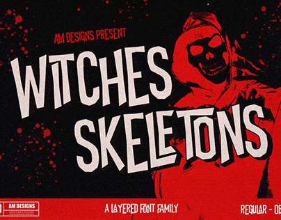 Witches Skeletons - A Layered Font Family