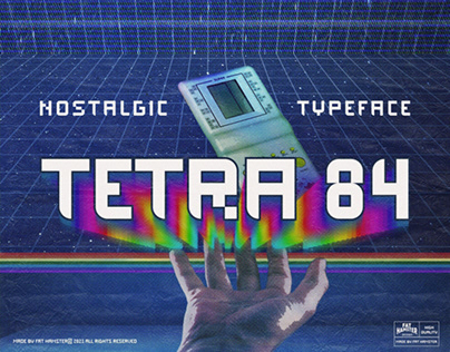 TETRA 84 80s font typeface tetris