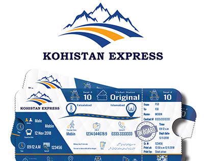 Bus Boarding Pass Design | Kohistan Express