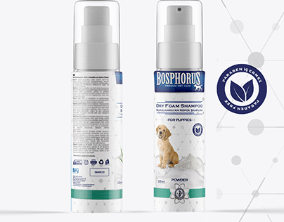 Bosphorus Dry Shampoo for Pets Package Design