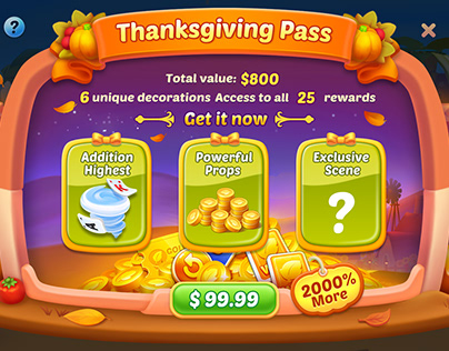 Garden TriPeaks-Thanksgiving Pass