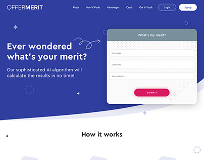 Homepage concept for OfferMerit