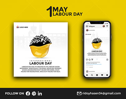 1May lnternational Labour day Day - Social media post