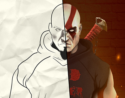 • Kratos - The God of War • Illustration|Photobash •