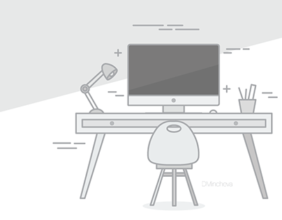 Work place/desk illustration