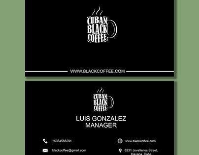 CUBAN BLACK COFFEE tarjeta de presentación