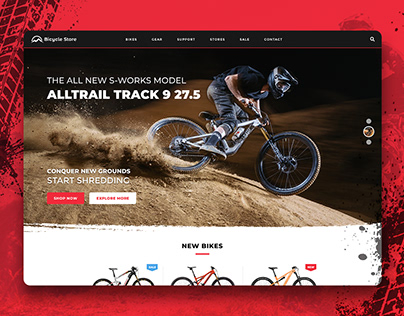 Landing Page of Bicycle Gear Shop
