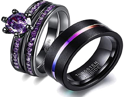 Tungsten Matching Ring Couple