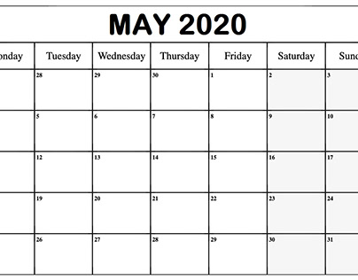 printable may 2020 calendar