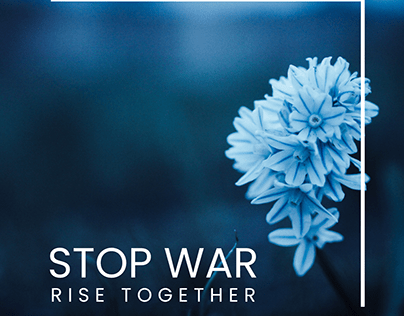 Blue Stop War Instagram Post