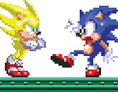 Sonic Vs. Super Pixel Art