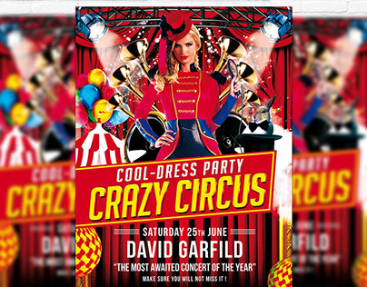 Crazy Circus – Premium Flyer Template + Facebook Cover