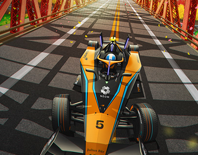 2023 Portland E-Prix Poster for the McLaren FE Team