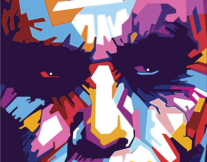 Heath Ledger Joker Polygon vector Illustration