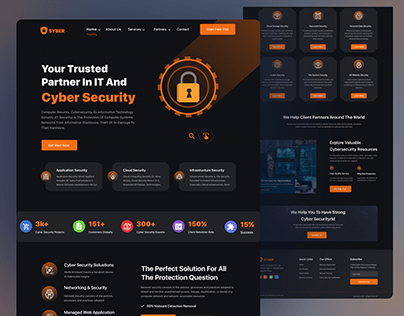 Cyber security platform landing page