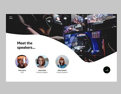 Overwatch event speakers website page design concept