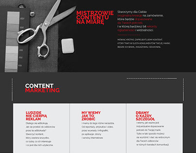 Long page web site for Content Marketing Company