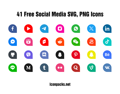 41 Free Social Media SVG, PNG Icons