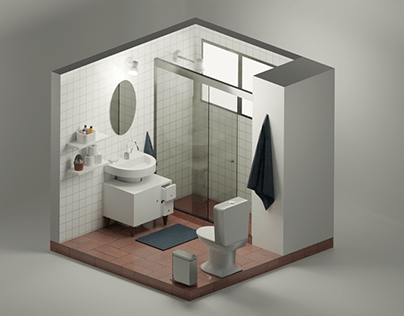 Isometric Bathroom
