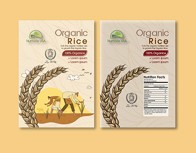 Premium Rice bran oil package illustration