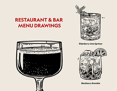 Restaurant & Bar Menu Drawings