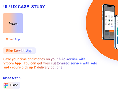 Vroom (Bike service app) - Case study | UI/UX DESIGN