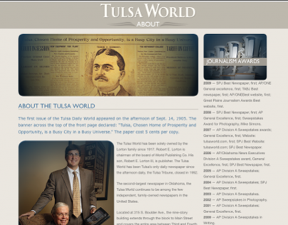 Tulsa World About Page Redesign