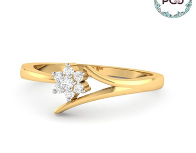 Beautiful 7 Stone Gold Ring For Women By PC Jeweller