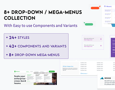 Top 8 Drop-down / Mega-menus UI Design Collection