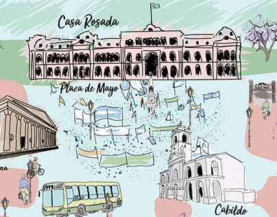Animación del Mapa de Buenos Aires Ilustrado