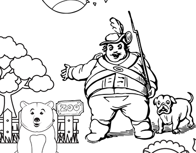 zookeeper coloring page for children's book