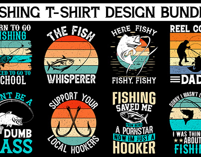 Fishing t shirt design bundle