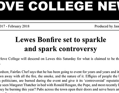Hove College News articles