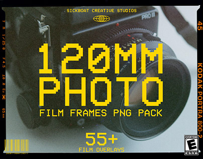 120mm Photo Film Frames PNG Pack