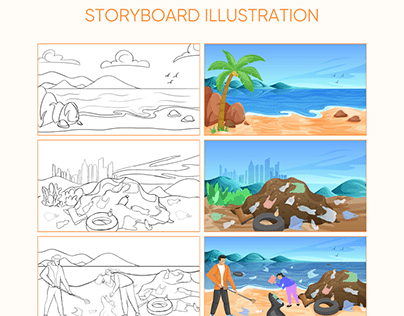 Storyboard Illustration - Plastic Pollution Video