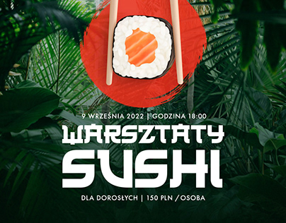 Sushi making classes - poster and social media graphics