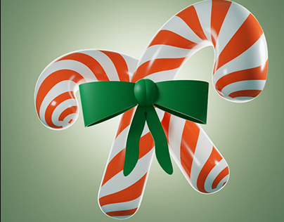 Candy Cane with a Bow