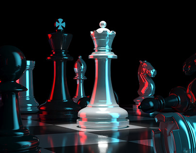 Chess set modeling scene - Set de ajedrez, modelado 3D